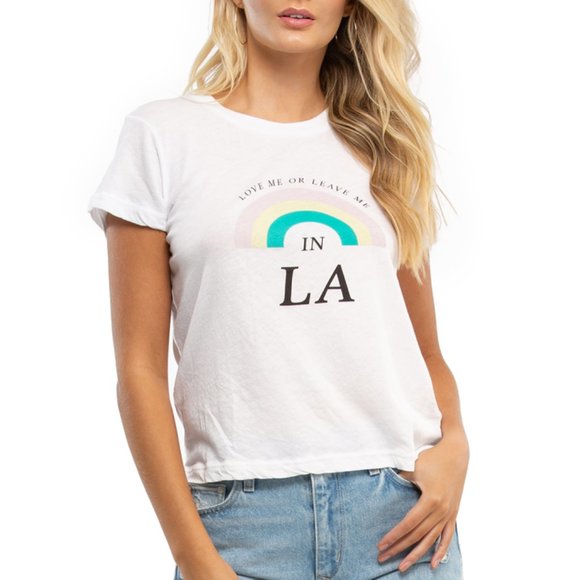 Wildfox Love Me or Leave Me No9 Tee Shirt Vanilla - Picture 3 of 4